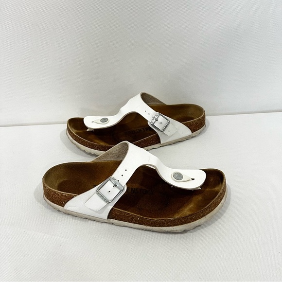 Birkenstock Gizeh Sandal White Leather Sandals Size 38 (US 7) - Picture 1 of 14